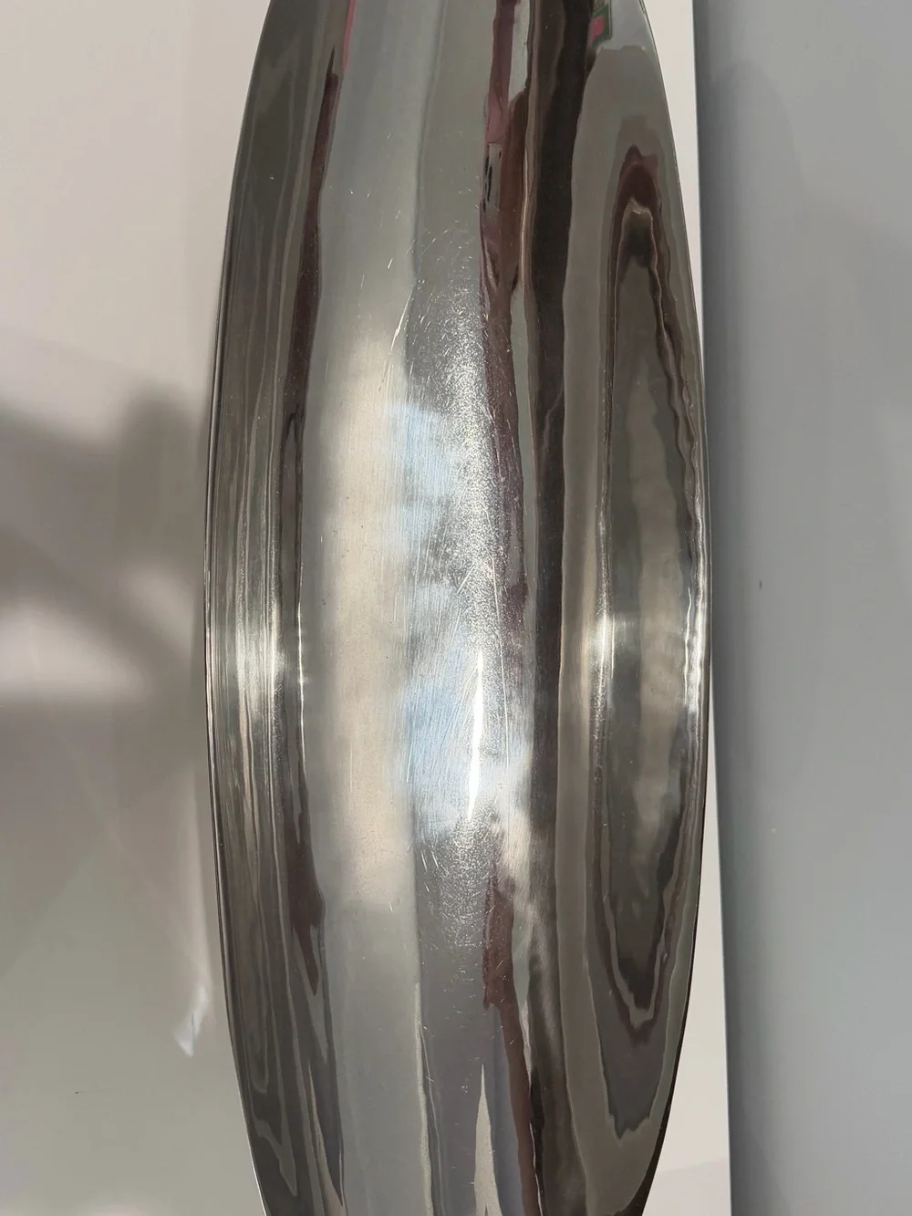 L'Objet Silver Bambou Serving Boat Large 24 x 7